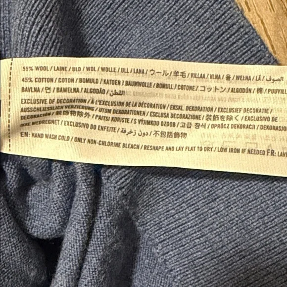 Vintage Abercrombie & Fitch Wool Blend Sweater Men’s Size S Heather Blue Y2K - Picture 3 of 5